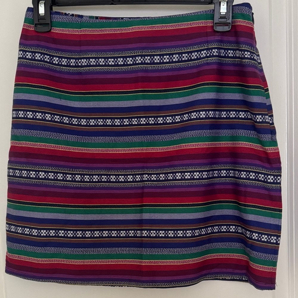 Shrinking Violet Multicolor Striped Mini Skirt